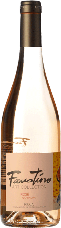 14,95 € 免费送货 | 玫瑰酒 Faustino Art Collection Rosé D.O.Ca. Rioja 拉里奥哈 西班牙 Grenache 瓶子 75 cl