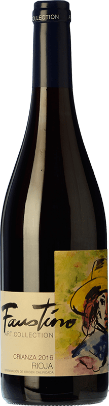 5,95 € Kostenloser Versand | Rotwein Faustino Art Collection Crianza — Kurze Fassreifung D.O.Ca. Rioja La Rioja Spanien Tempranillo Flasche 75 cl
