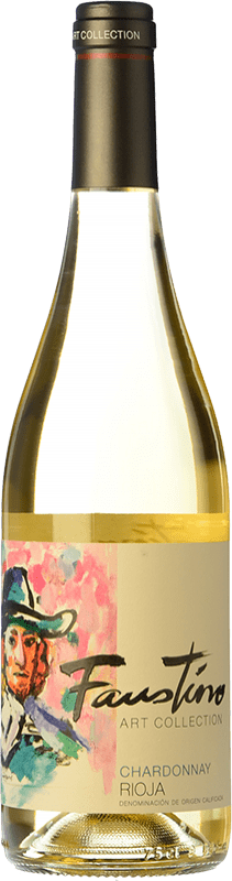 14,95 € Бесплатная доставка | Белое вино Faustino Art Collection — Коллекция D.O.Ca. Rioja Ла-Риоха Испания Chardonnay — Шардоне Бутылка 75 cl