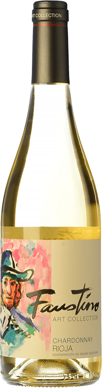 13,95 € Envio grátis | Vinho branco Faustino Art Collection D.O.Ca. Rioja La Rioja Espanha Chardonnay Garrafa 75 cl