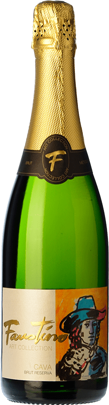 8,95 € 免费送货 | 白起泡酒 Faustino Art Brut — 起泡酒 干型 Collection — 系列 珍藏 D.O. Cava 西班牙 Macabeo — 马卡贝奥, Chardonnay — 莎当妮 75 cl