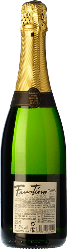 11,95 € Free Shipping | White sparkling Faustino Art Collection Brut Reserva D.O. Cava Spain Macabeo, Chardonnay Bottle 75 cl