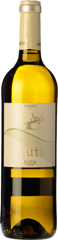 5,95 € Spedizione Gratuita | Vino bianco Alberto Gutiérrez Guti D.O. Rueda Castilla y León Spagna Verdejo Bottiglia 75 cl