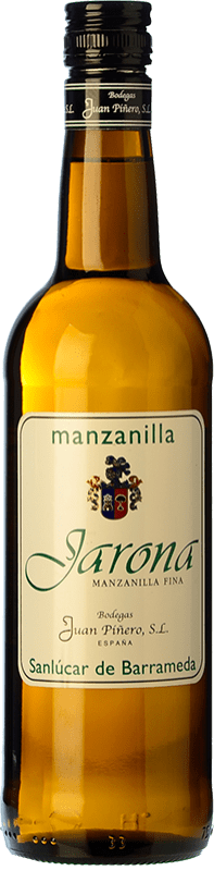 6,95 € Kostenloser Versand | Verstärkter Wein Juan Piñero Jarona D.O. Manzanilla-Sanlúcar de Barrameda Sanlúcar de Barrameda Spanien Palomino Fino Flasche 75 cl