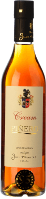 25,95 € Spedizione Gratuita | Vino fortificato Juan Piñero Cream D.O. Manzanilla-Sanlúcar de Barrameda Sanlúcar de Barrameda Spagna Palomino Fino, Pedro Ximénez Bottiglia Medium 50 cl