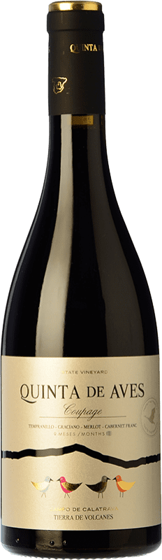 13,95 € Free Shipping | Red wine Quinta de Aves Coupage Aged I.G.P. Vino de la Tierra de Castilla Castilla la Mancha Spain Tempranillo, Merlot, Graciano, Cabernet Franc Bottle 75 cl