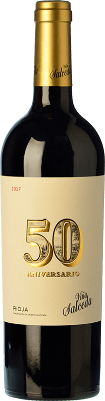 37,95 € Free Shipping | Red wine Viña Salceda 50 Aniversario Reserve D.O.Ca. Rioja The Rioja Spain Tempranillo Bottle 75 cl