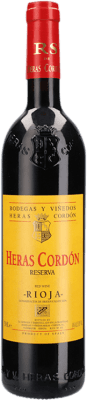 21,95 € Envoi gratuit | Vin rouge Heras Cordón Réserve D.O.Ca. Rioja La Rioja Espagne Tempranillo, Graciano, Mazuelo Bouteille 75 cl
