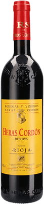 17,95 € Spedizione Gratuita | Vino Rosso Heras Cordón Riserva D.O.Ca. Rioja La Rioja Spagna Tempranillo, Graciano, Mazuelo 75 cl
