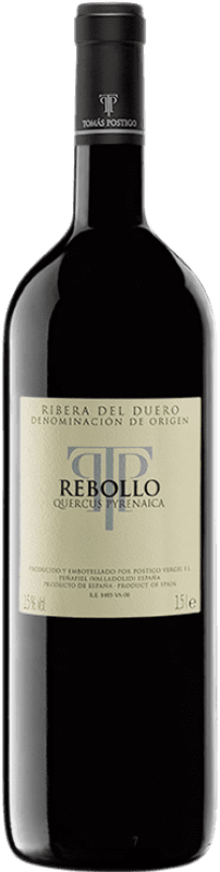 143,95 € Free Shipping | Red wine Tomás Postigo Rebollo Aged D.O. Ribera del Duero Castilla y León Spain Tempranillo, Merlot, Cabernet Sauvignon, Malbec Magnum Bottle 1,5 L