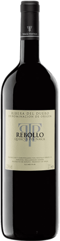 168,95 € Spedizione Gratuita | Vino Rosso Tomás Postigo Rebollo Crianza — Invecchiato in Botte D.O. Ribera del Duero Castilla y León Spagna Tempranillo, Merlot, Cabernet Sauvignon, Malbec Bottiglia Magnum 1,5 L