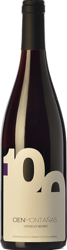 27,95 € Free Shipping | Red wine Vidas 100 Montañas Aged D.O.P. Vino de Calidad de Cangas Principality of Asturias Spain Verdejo Black Bottle 75 cl