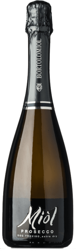10,95 € Бесплатная доставка | Белое игристое вино Bortolomiol Miol Extra Dry — Экстра сухое D.O.C. Prosecco Венето Италия Glera — Глера 75 cl
