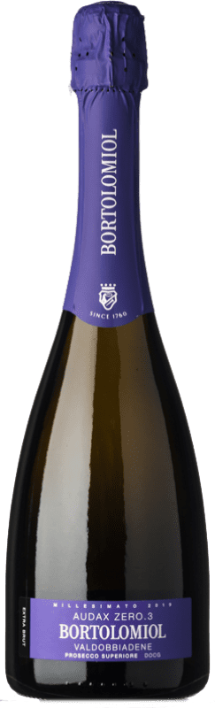 11,95 € Бесплатная доставка | Белое игристое Bortolomiol Audax 0.3 Экстра-Брут D.O.C.G. Prosecco di Conegliano-Valdobbiadene Венето Италия Glera бутылка 75 cl