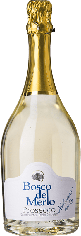 12,95 € Envoi gratuit | Vin Mousseux Blanc Bosco del Merlo Extra Dry — Extra-Sec D.O.C. Prosecco Frioul-Vénétie Julienne Italie Glera Bouteille 75 cl