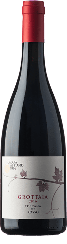 14,95 € Бесплатная доставка | Красное вино Caccia al Piano Grottaia Rosso I.G.T. Toscana Тоскана Италия Merlot, Cabernet Sauvignon бутылка 75 cl