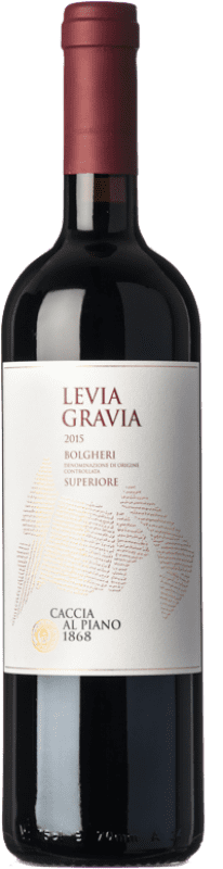 35,95 € Бесплатная доставка | Красное вино Caccia al Piano Levia Gravia Superiore D.O.C. Bolgheri Тоскана Италия Merlot, Cabernet Sauvignon, Cabernet Franc бутылка 75 cl