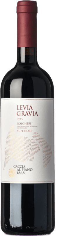 36,95 € Бесплатная доставка | Красное вино Caccia al Piano Levia Gravia Superiore D.O.C. Bolgheri Тоскана Италия Merlot, Cabernet Sauvignon, Cabernet Franc бутылка 75 cl