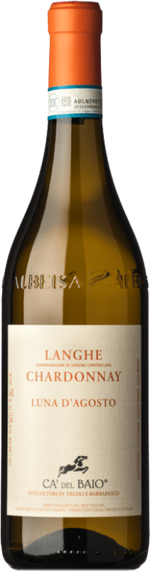 12,95 € Spedizione Gratuita | Vino Bianco Cà del Baio Luna d'Agosto D.O.C. Langhe Piemonte Italia Chardonnay 75 cl