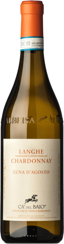 12,95 € Kostenloser Versand | Weißwein Cà del Baio Luna d'Agosto D.O.C. Langhe Piemont Italien Chardonnay Flasche 75 cl