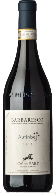 33,95 € Envío gratis | Vino Tinto Cà del Baio Autinbej D.O.C.G. Barbaresco Piemonte Italia Nebbiolo 75 cl