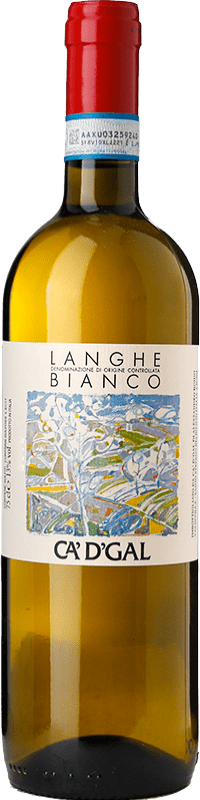15,95 € Envío gratis | Vino blanco Ca' d' Gal Bianco D.O.C. Langhe Piemonte Italia Chardonnay, Sauvignon Botella 75 cl