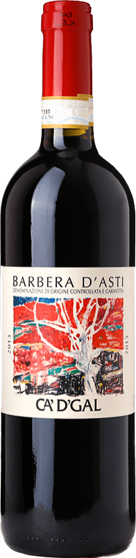 15,95 € Kostenloser Versand | Rotwein Ca' d' Gal D.O.C. Barbera d'Asti Piemont Italien Barbera Flasche 75 cl
