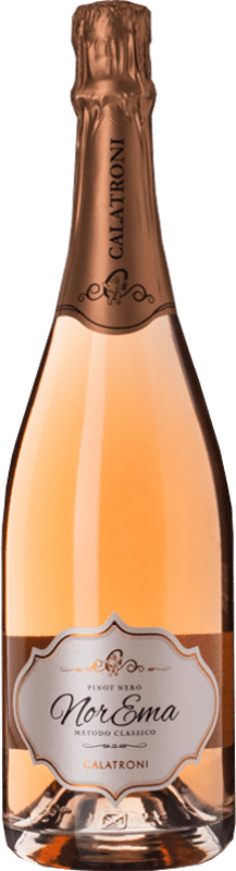 29,95 € Free Shipping | Rosé sparkling Calatroni Rosé Norema Extra Brut D.O.C.G. Oltrepò Pavese Metodo Classico Lombardia Italy Pinot Black Bottle 75 cl