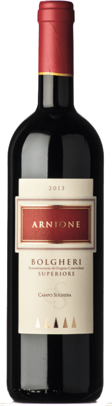 56,95 € Бесплатная доставка | Красное вино Campo alla Sughera Arnione Superiore D.O.C. Bolgheri Тоскана Италия Merlot, Cabernet Sauvignon, Cabernet Franc, Petit Verdot бутылка 75 cl