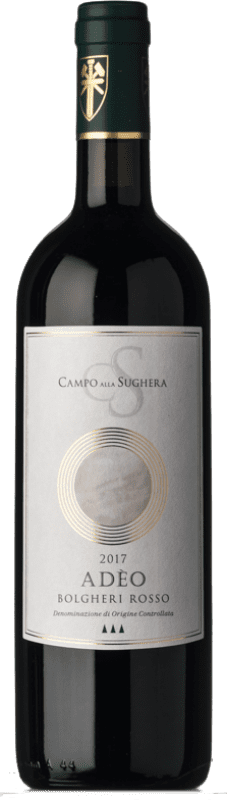 28,95 € Free Shipping | Red wine Campo alla Sughera Adèo D.O.C. Bolgheri Tuscany Italy Merlot, Cabernet Sauvignon Bottle 75 cl