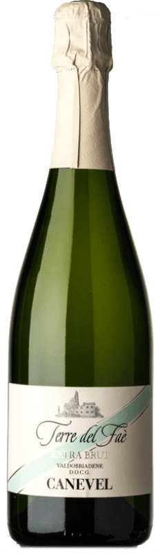 12,95 € Free Shipping | White sparkling Canevel Terre del Faè Extra Brut D.O.C.G. Prosecco di Conegliano-Valdobbiadene Veneto Italy Glera Bottle 75 cl
