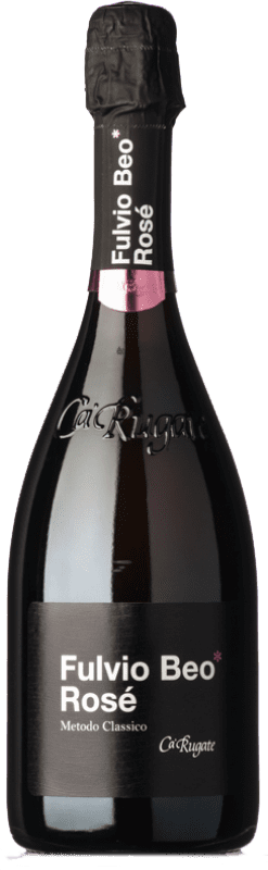 19,95 € Бесплатная доставка | Розовое игристое вино Cà Rugate Fulvio Beo Brut — брют Классический, Rosé — Розе I.G.T. Veneto Венето Италия Molinara — Молинара Бутылка 75 cl