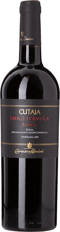 22,95 € Envio grátis | Vinho tinto Caruso e Minini Cutaja Reserva D.O.C. Sicilia Sicília Itália Nero d'Avola Garrafa 75 cl