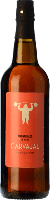 18,95 € 免费送货 | 强化酒 Carvajal Wines Amontillado en Rama D.O. Manzanilla-Sanlúcar de Barrameda 桑卢卡尔德巴拉梅达 西班牙 Palomino Fino 瓶子 75 cl