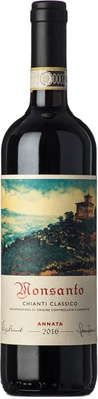 29,95 € Spedizione Gratuita | Vino rosso Castello di Monsanto D.O.C.G. Chianti Classico Toscana Italia Sangiovese, Colorino, Canaiolo Bottiglia 75 cl