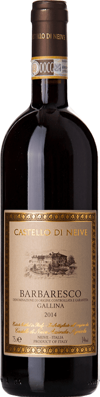 43,95 € Envío gratis | Vino tinto Castello di Neive Gallina D.O.C.G. Barbaresco Piemonte Italia Nebbiolo Botella 75 cl