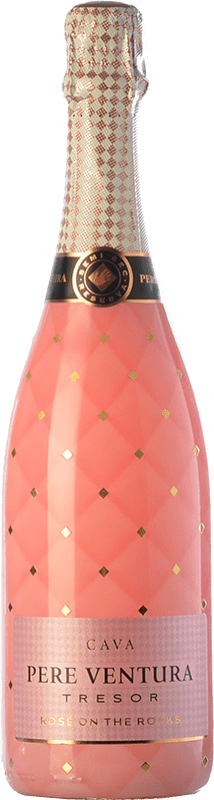 19,95 € Kostenloser Versand | Rosé Sekt Pere Ventura Tresor Rosé on the Rocks Brut D.O. Cava Spanien Trepat Flasche 75 cl