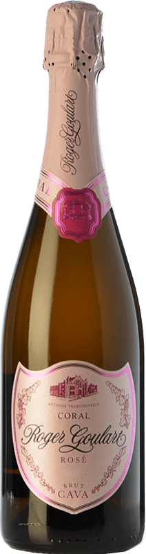 12,95 € Envio grátis | Espumante rosé Roger Goulart Coral Rosé Brut D.O. Cava Espanha Grenache, Pinot Preto Garrafa 75 cl