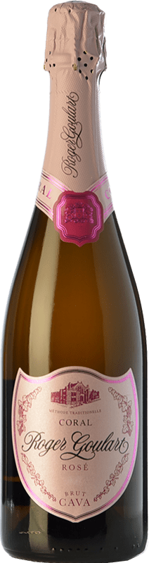 14,95 € Kostenloser Versand | Rosé Sekt Roger Goulart Coral Rosé Brut D.O. Cava Spanien Grenache, Spätburgunder Flasche 75 cl