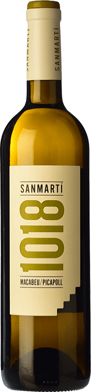 12,95 € Envío gratis | Vino Blanco Sanmartí 1018 Macabeu i Picapoll Crianza D.O. Pla de Bages Cataluña España Macabeo, Picapoll 75 cl
