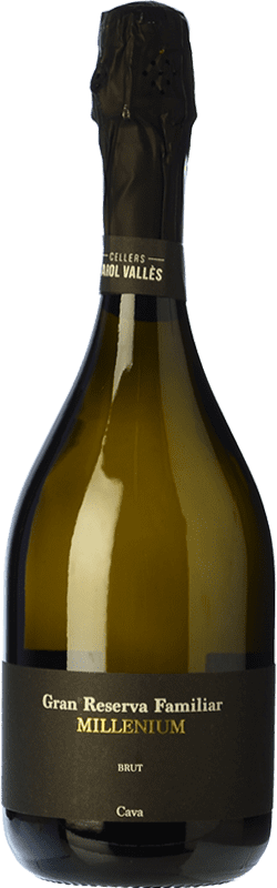 32,95 € 送料無料 | 白スパークリングワイン Carol Vallès Millenium Brut グランド・リザーブ D.O. Cava スペイン Macabeo, Xarel·lo, Chardonnay, Parellada ボトル 75 cl