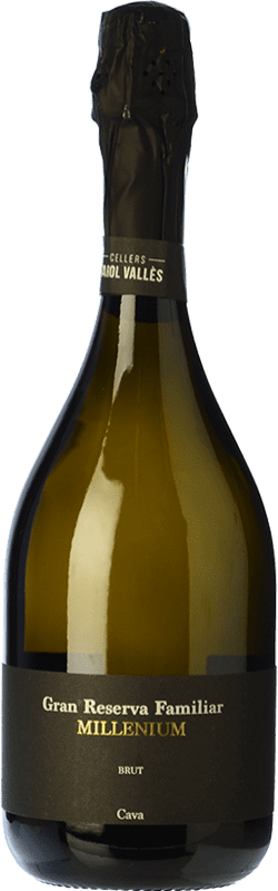 34,95 € Spedizione Gratuita | Spumante Bianco Carol Vallès Millenium Brut Gran Riserva D.O. Cava Spagna Macabeo, Xarel·lo, Chardonnay, Parellada Eco — Biologico 75 cl