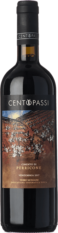 18,95 € Free Shipping | Red Wine Centopassi Cimento I.G.T. Terre Siciliane Sicily Italy Perricone Eco — Organic Bottle 75 cl