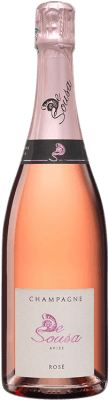 79,95 € 免费送货 | 玫瑰气泡酒 De Sousa Rosé 香槟 A.O.C. Champagne 香槟酒 法国 Pinot Black, Chardonnay 瓶子 75 cl