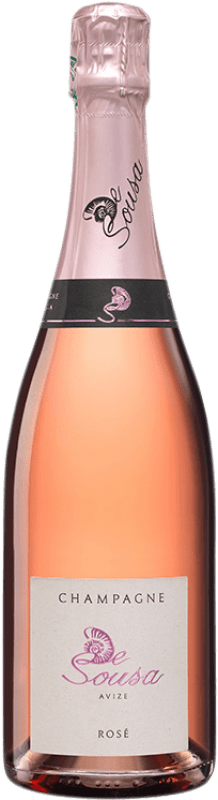 79,95 € Kostenloser Versand | Rosé Sekt De Sousa Rosé Brut A.O.C. Champagne Champagner Frankreich Pinot Schwarz, Chardonnay Flasche 75 cl