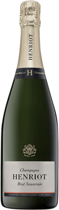 59,95 € Бесплатная доставка | Белое игристое Henriot Souverain брют A.O.C. Champagne шампанское Франция Pinot Black, Chardonnay, Pinot Meunier бутылка 75 cl