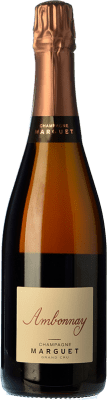 71,95 € 送料無料 | ロゼスパークリングワイン Marguet Ambonnay Rosé Grand Cru ブルットの自然 A.O.C. Champagne シャンパン フランス Pinot Black, Chardonnay ボトル 75 cl