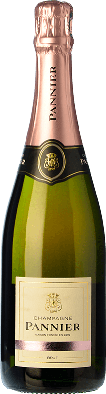 39,95 € Kostenloser Versand | Rosé Sekt Pannier Rosé Brut A.O.C. Champagne Champagner Frankreich Spätburgunder, Chardonnay, Pinot Meunier Flasche 75 cl