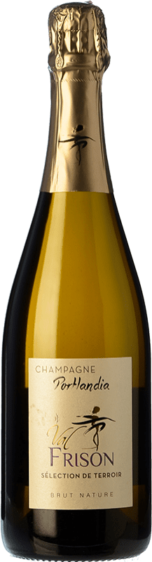 57,95 € 送料無料 | 白スパークリングワイン Val Frison Cuvée Portlandia ブルットの自然 A.O.C. Champagne シャンパン フランス Pinot Black, Chardonnay ボトル 75 cl