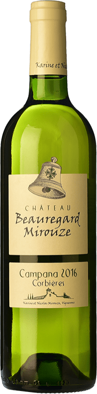 13,95 € Spedizione Gratuita | Vino Bianco Château de Beauregard Mirouze Campana I.G.P. Vin de Pays Languedoc Languedoc Francia Roussanne, Marsanne Eco — Biologico 75 cl
